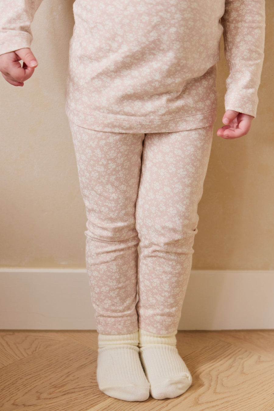 Organic Cotton Everyday Legging - Rosalie Field Rose Childrens Legging from Jamie Kay Australia