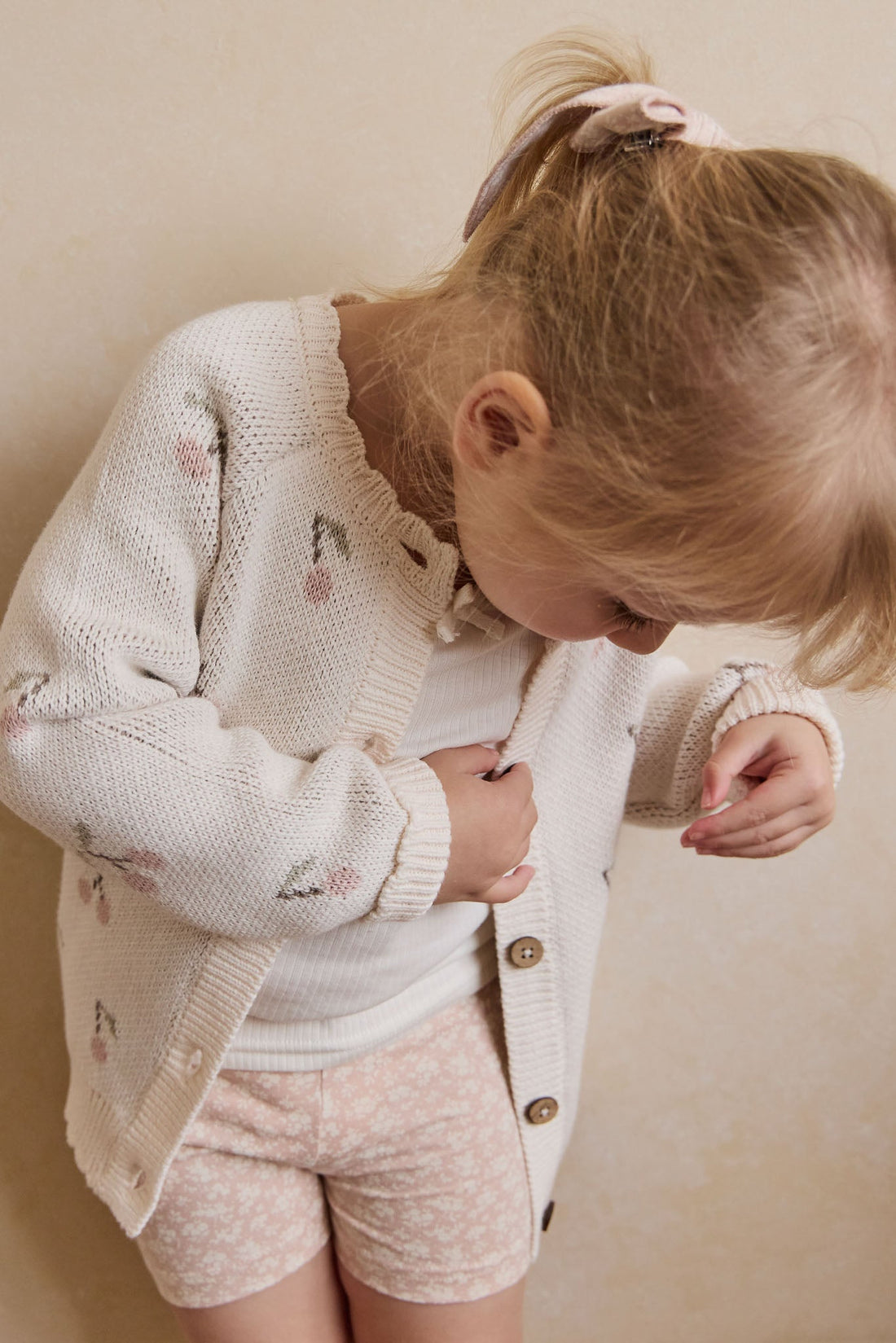 Organic Cotton Everyday Bike Short - Rosalie Field Rose Childrens Short from Jamie Kay Australia