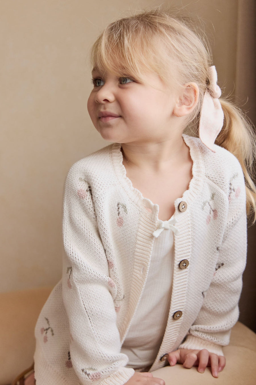 Delilah Cardigan - Cherry Love Blush Childrens Cardigan from Jamie Kay Australia