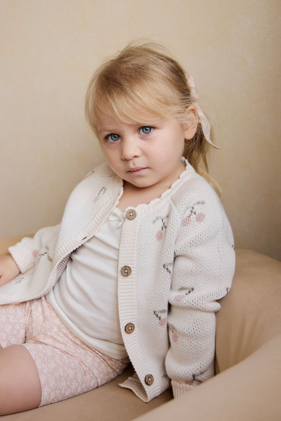 Delilah Cardigan - Cherry Love Blush Childrens Cardigan from Jamie Kay Australia