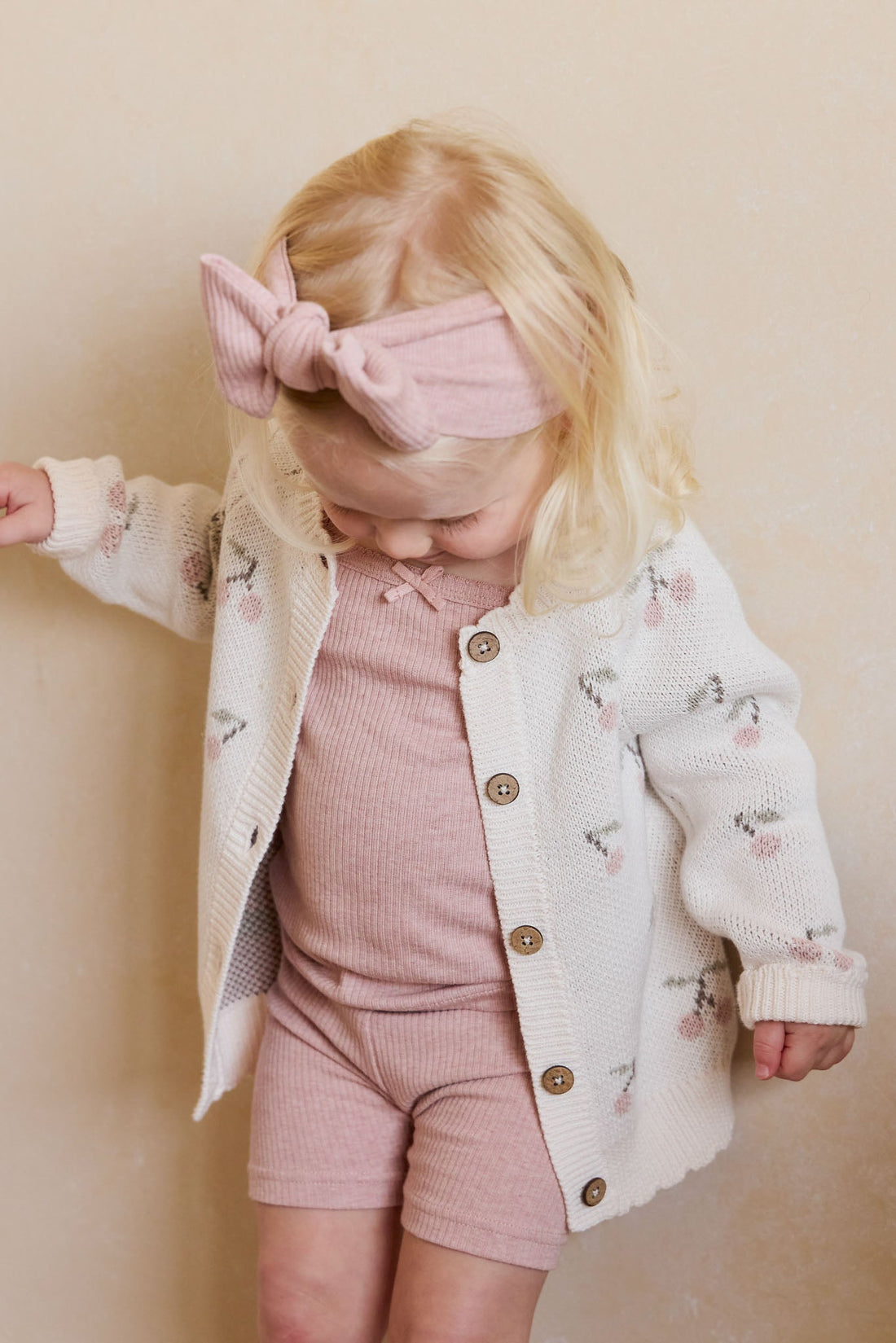 Delilah Cardigan - Cherry Love Blush Childrens Cardigan from Jamie Kay Australia