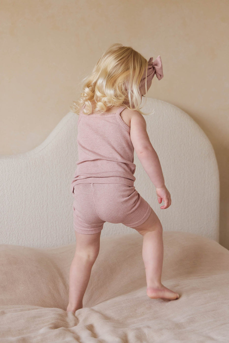 Organic Cotton Modal Singlet - Peony Marle Childrens Singlet from Jamie Kay Australia