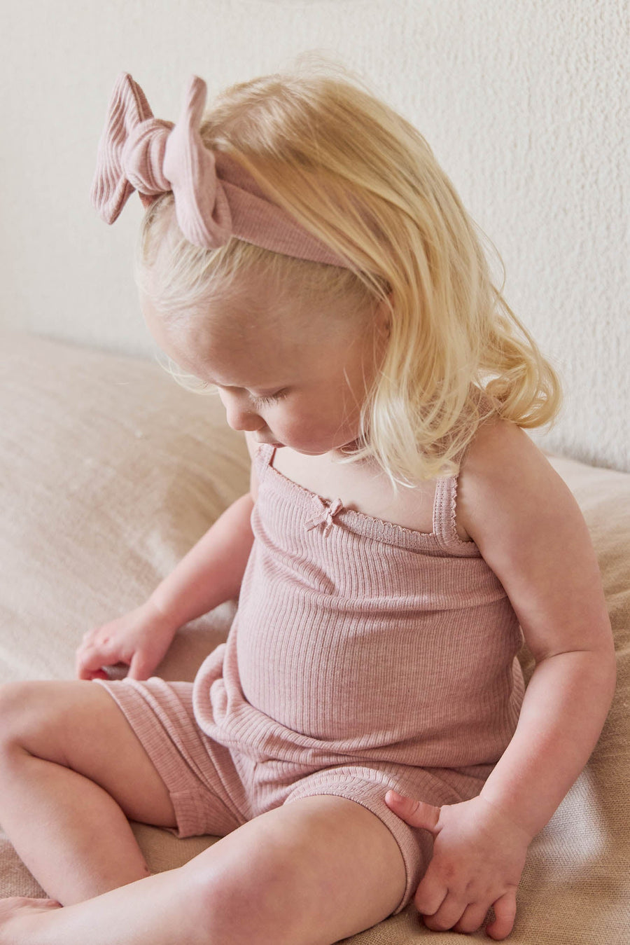 Organic Cotton Modal Singlet - Peony Marle Childrens Singlet from Jamie Kay Australia