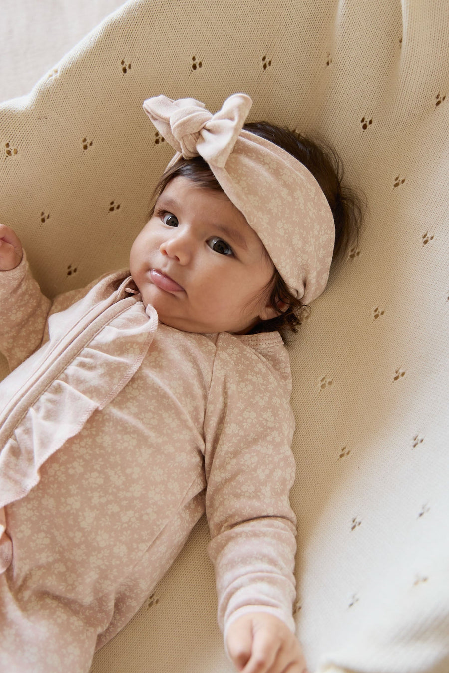 Organic Cotton Headband - Rosalie Field Rose Childrens Headband from Jamie Kay Australia