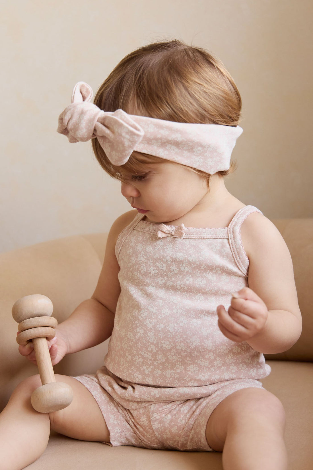 Organic Cotton Singlet - Rosalie Field Rose Childrens Singlet from Jamie Kay Australia