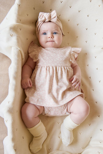 Organic Cotton Elianna Playsuit - Rosalie Field Rose Childrens Playsuit from Jamie Kay Australia