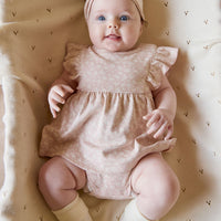 Organic Cotton Elianna Playsuit - Rosalie Field Rose Childrens Playsuit from Jamie Kay Australia