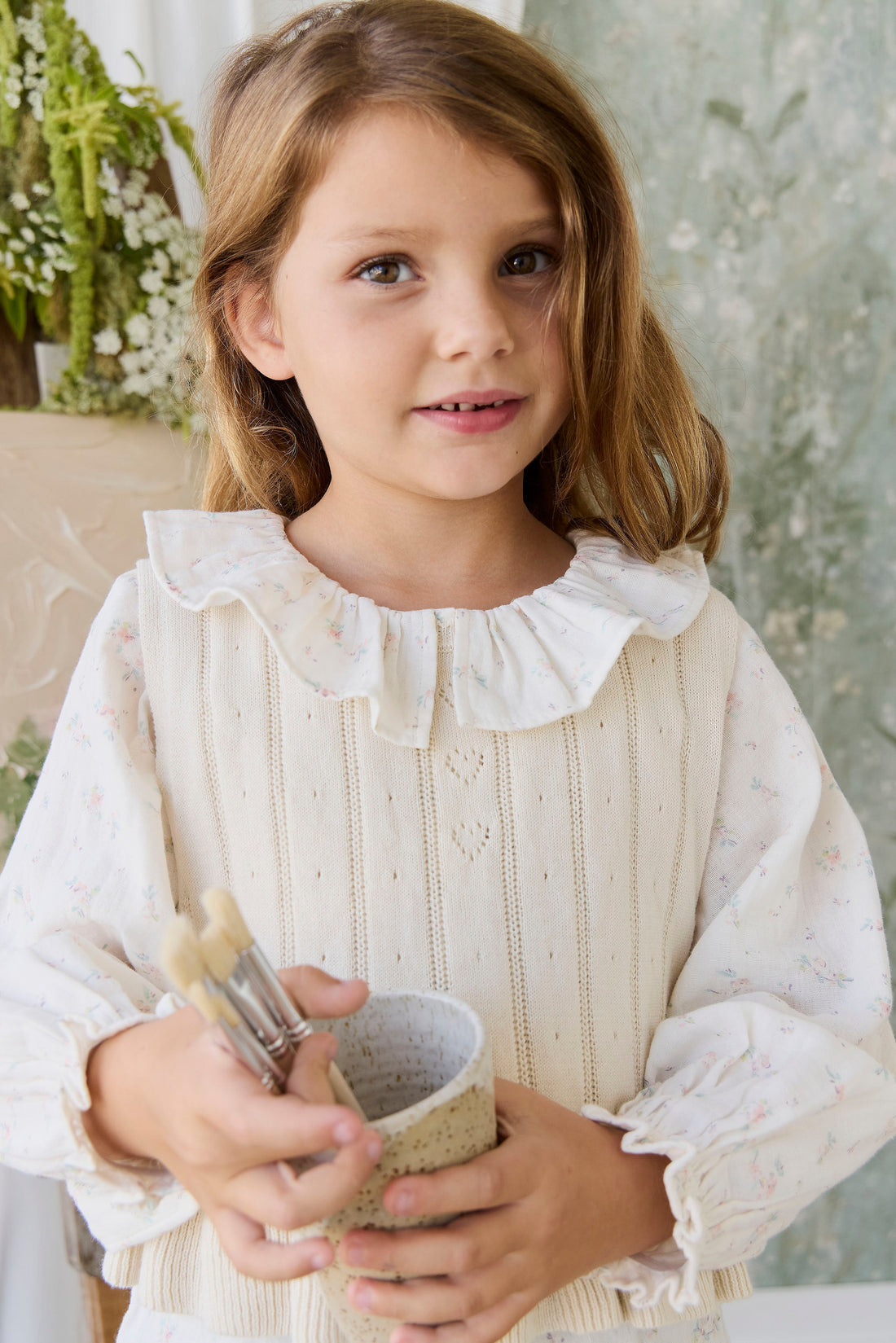 Organic Cotton Muslin Christabel Blouse - Solange Snow Childrens Top from Jamie Kay Australia