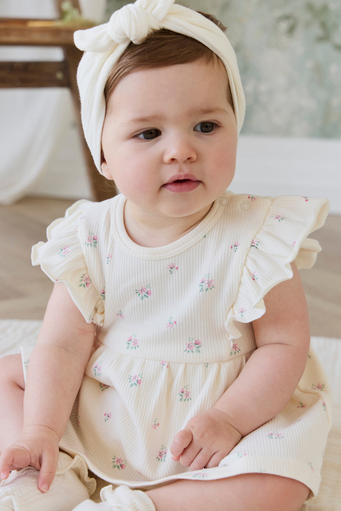 Organic Cotton Rib Elianna Playsuit - Emma Whisper Childrens Playsuit from Jamie Kay Australia