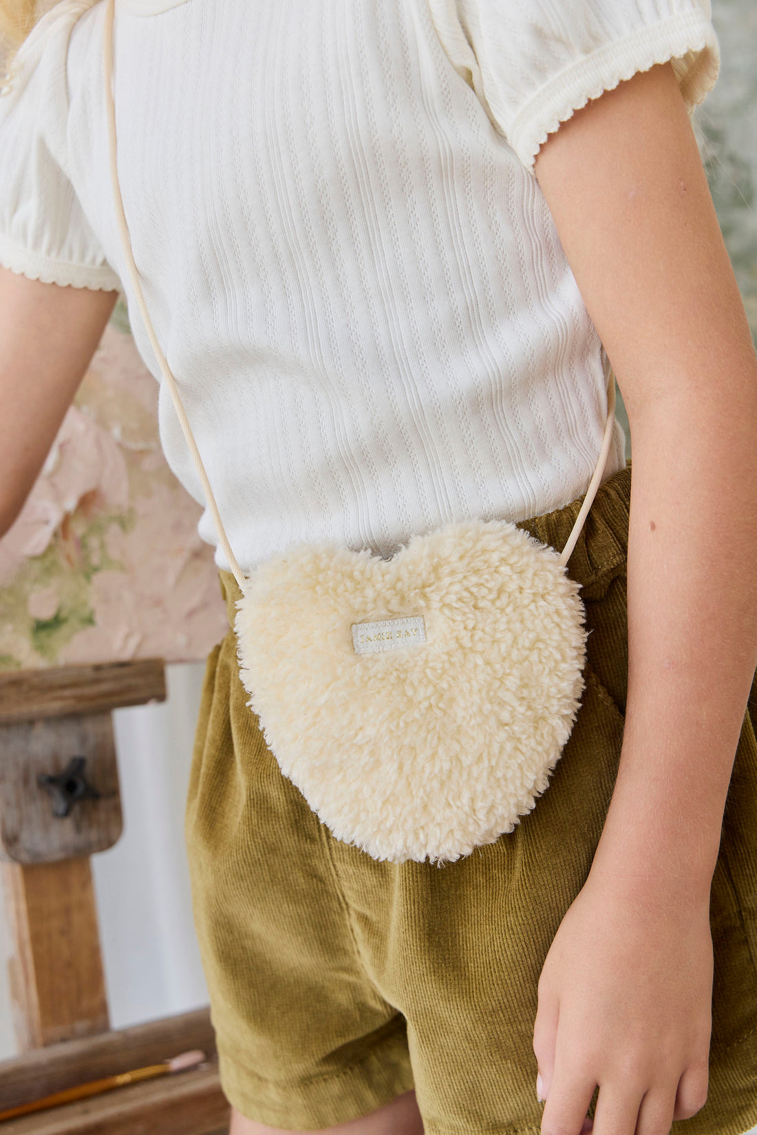 Organic Cotton Pointelle Rhea Top - Parchment Childrens Top from Jamie Kay Australia