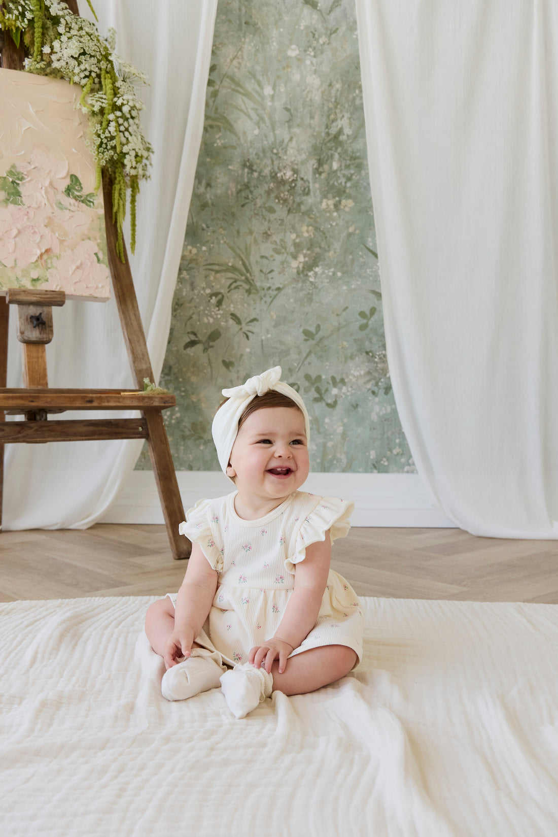 Organic Cotton Rib Elianna Playsuit - Emma Whisper Childrens Playsuit from Jamie Kay Australia