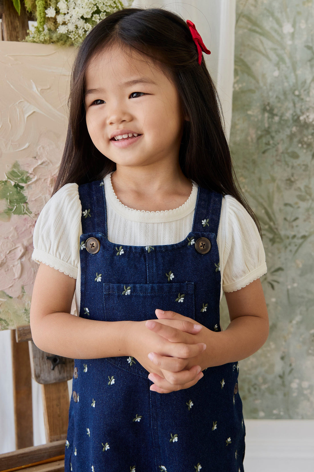 Organic Cotton Pointelle Rhea Top - Parchment Childrens Top from Jamie Kay Australia