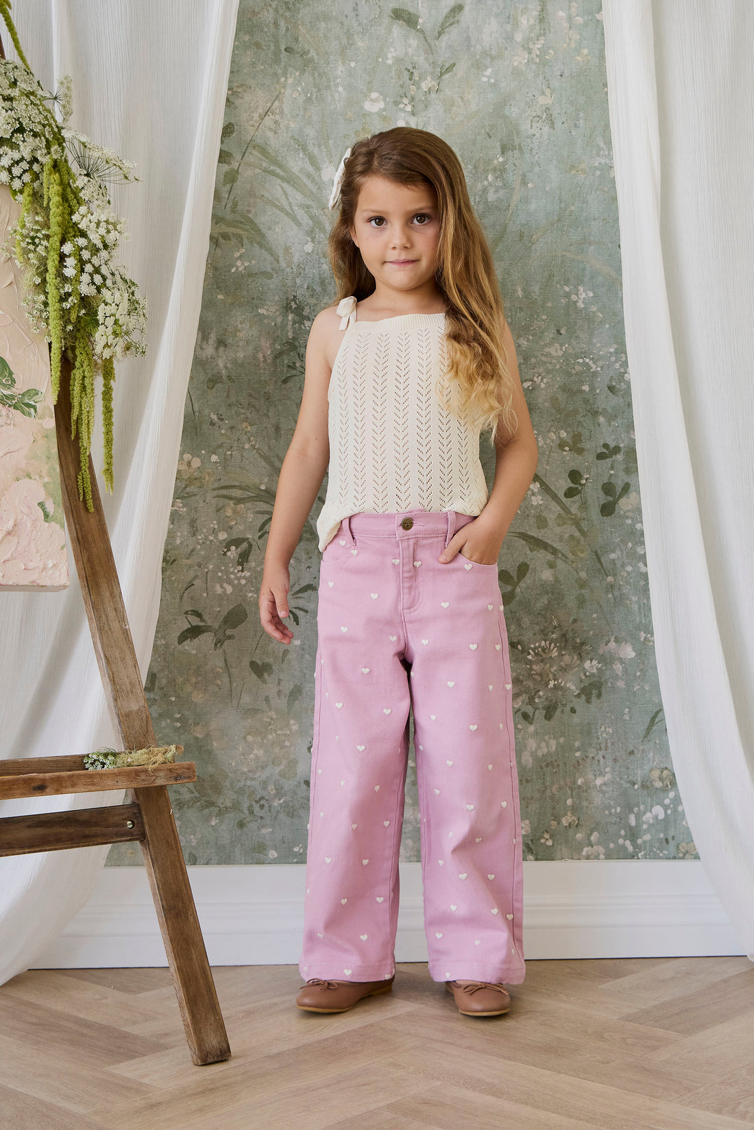 Astra Pant - Petite Heart Orchid Childrens Pant from Jamie Kay Australia