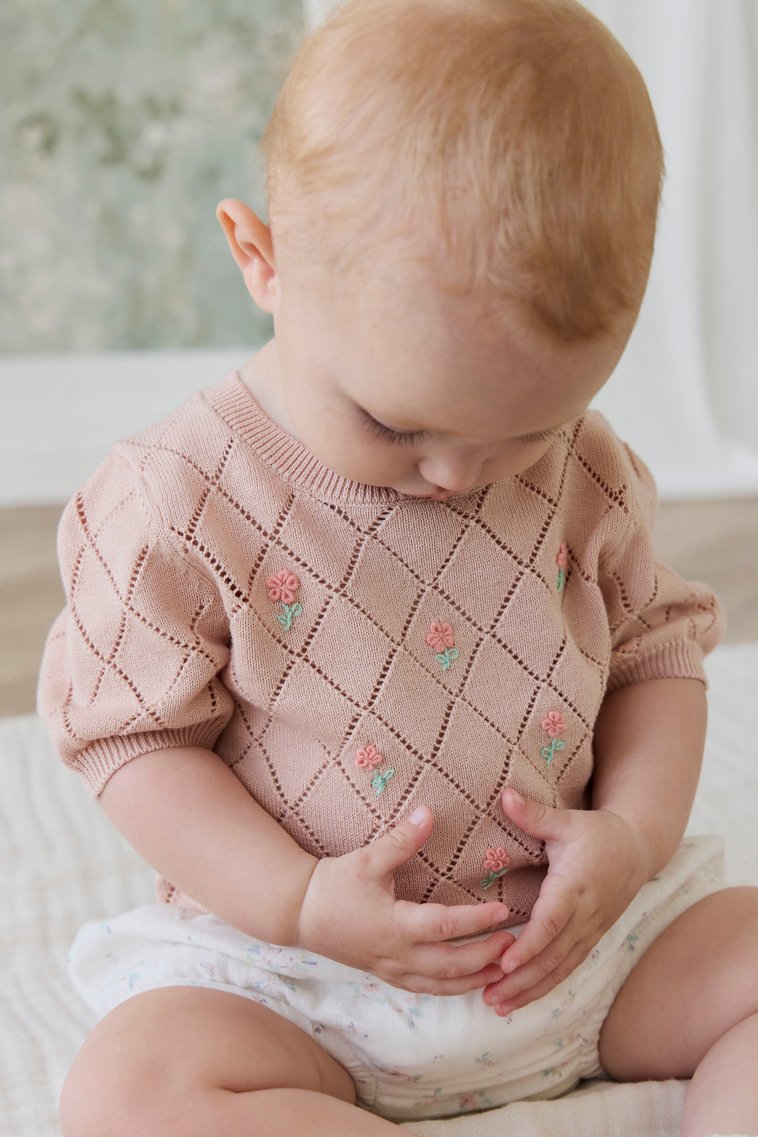 Alexandra Top - Rose Mist Alexandra Flower Childrens Top from Jamie Kay Australia