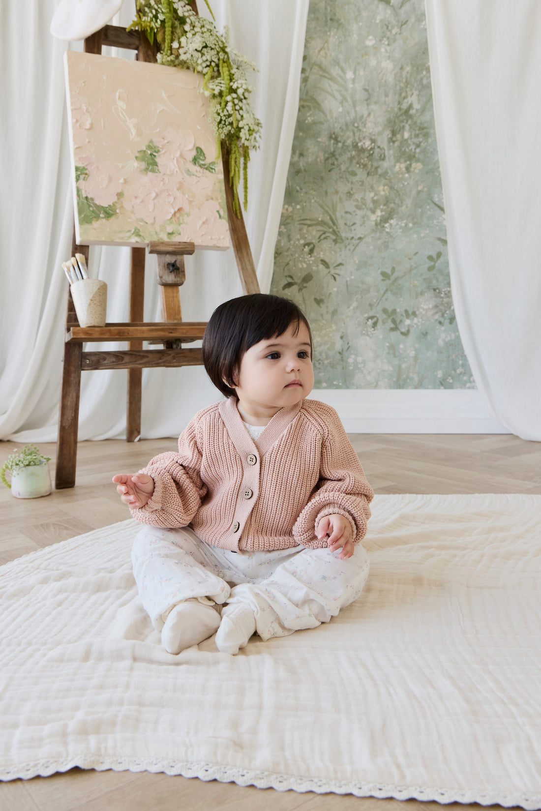 Paloma Cardigan - Rose Mist Childrens Cardigan from Jamie Kay Australia