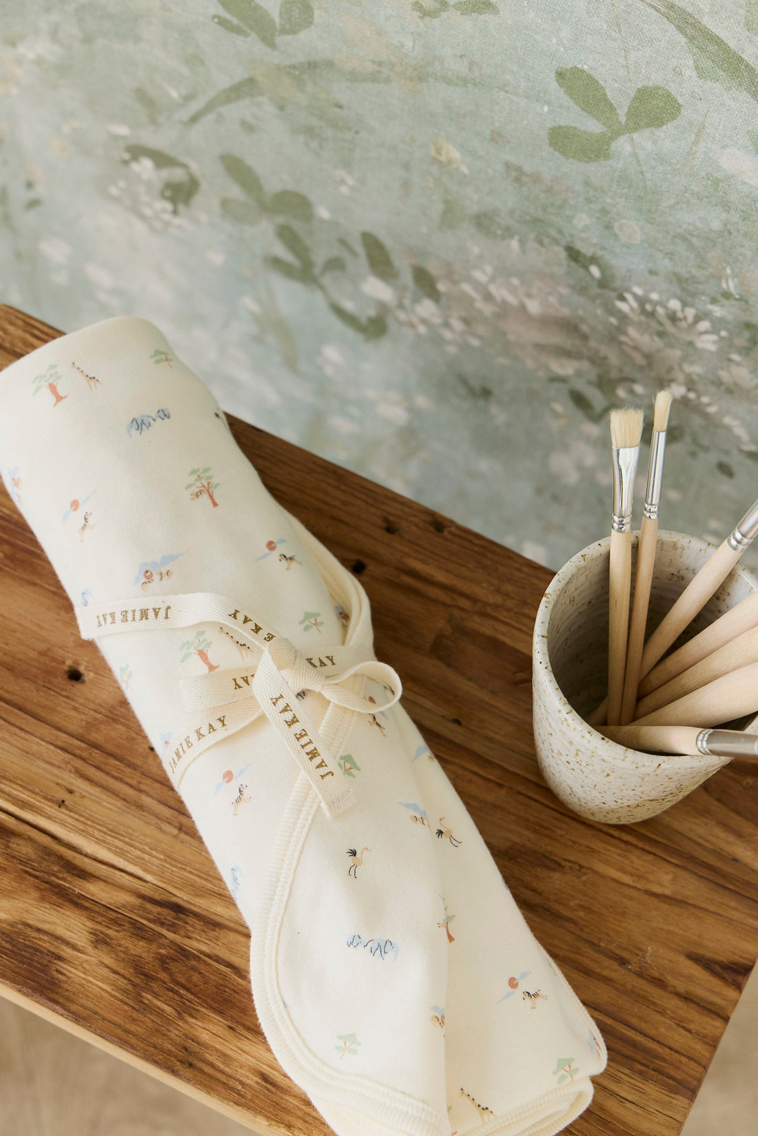 Organic Cotton Murphy Wrap - Savannah Animals Tofu Childrens Blanket from Jamie Kay Australia