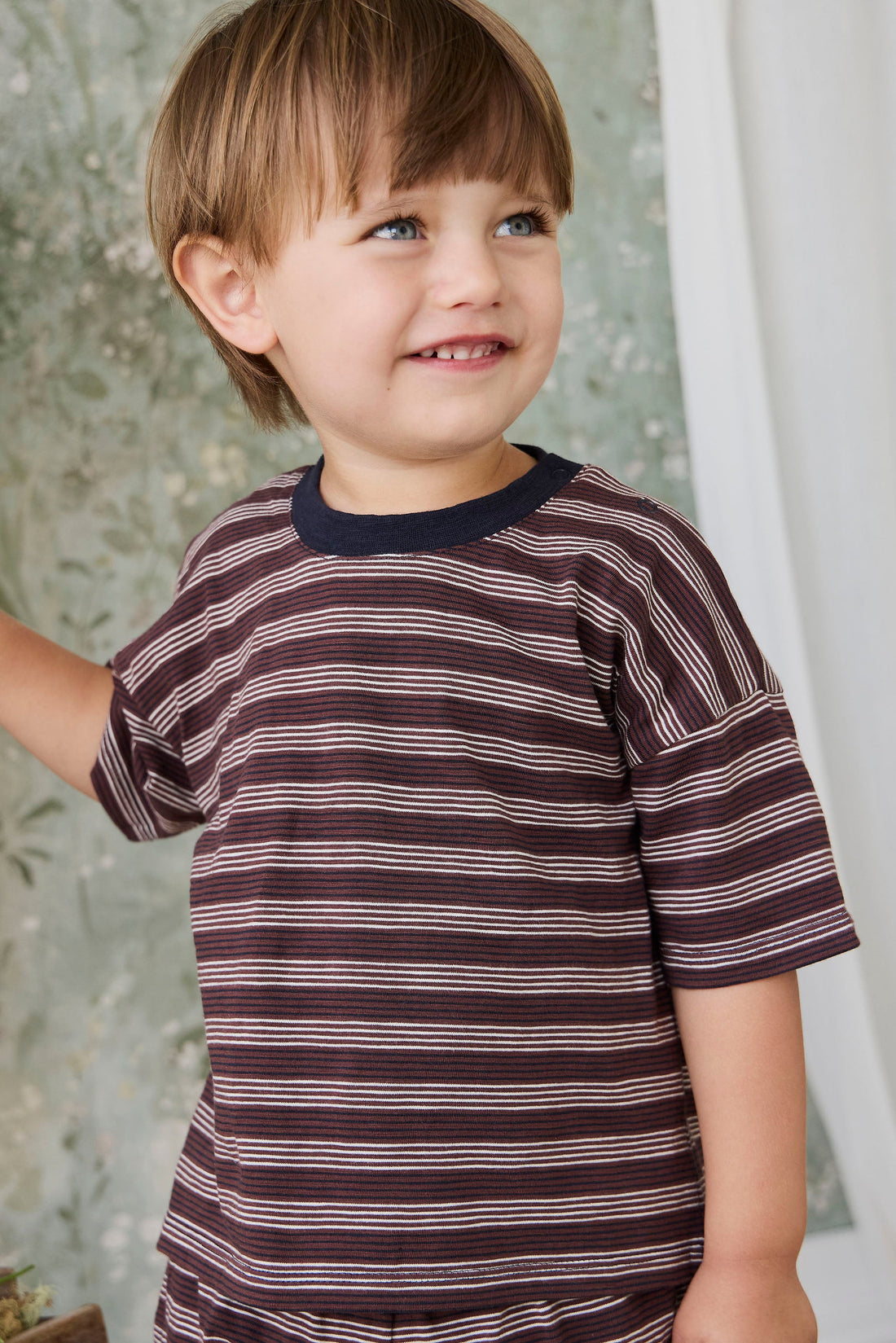 Slub Cotton Iver Tee - Regal Stripe Childrens Top from Jamie Kay Australia