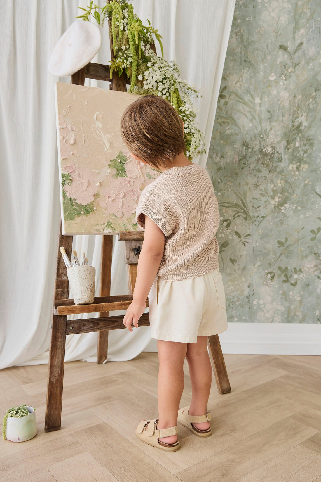 Zayn Short - Natural Childrens Shorts from Jamie Kay Australia