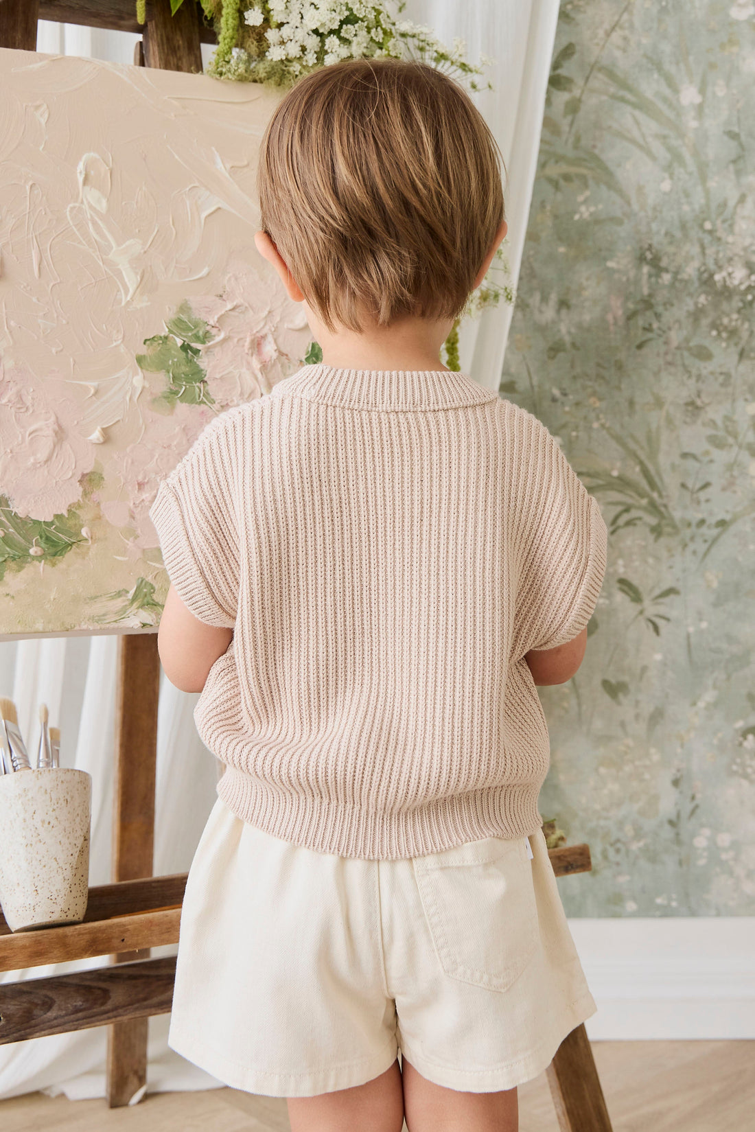 Virgil Knit Vest - Sand Childrens Vest from Jamie Kay Australia