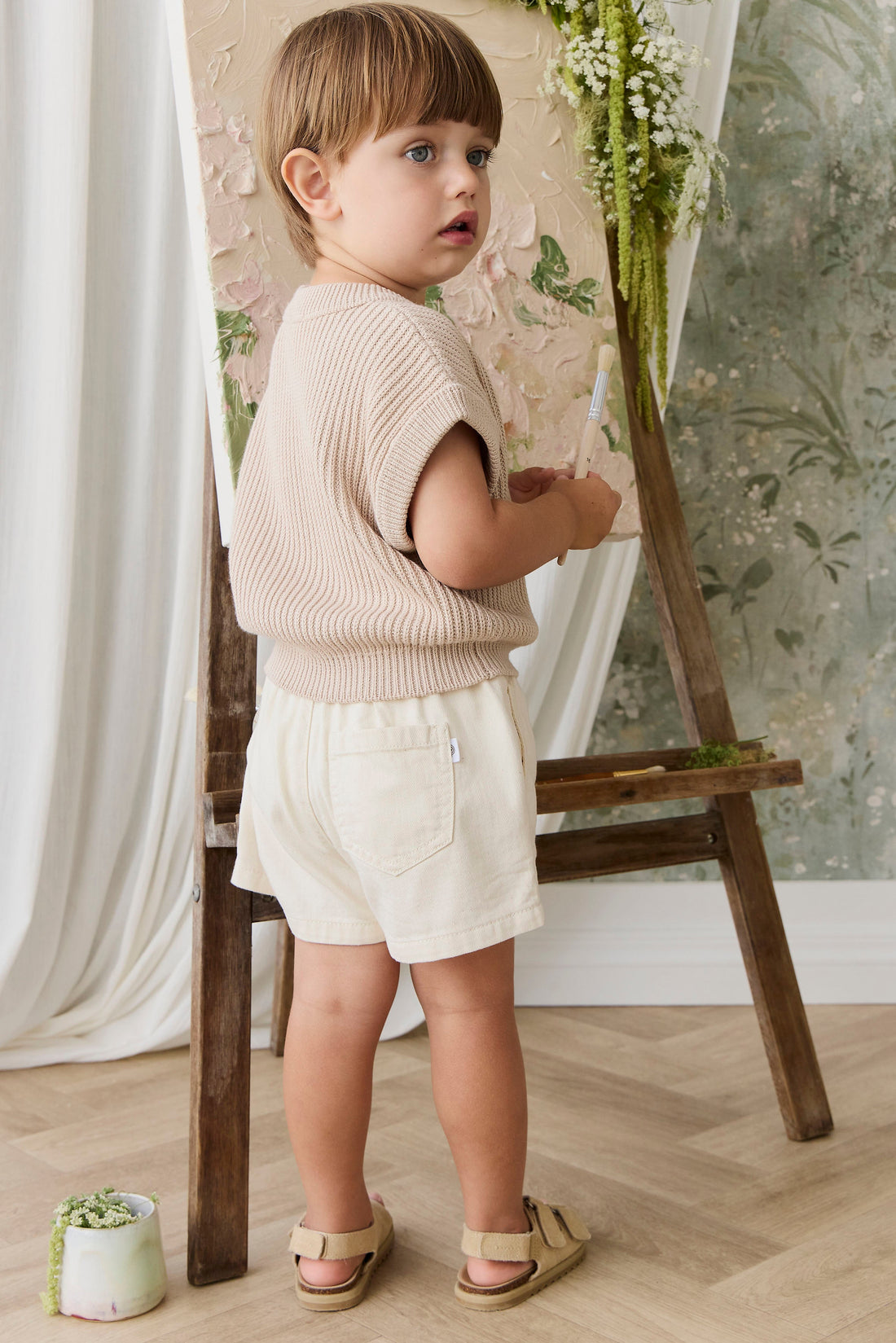 Virgil Knit Vest - Sand Childrens Vest from Jamie Kay Australia