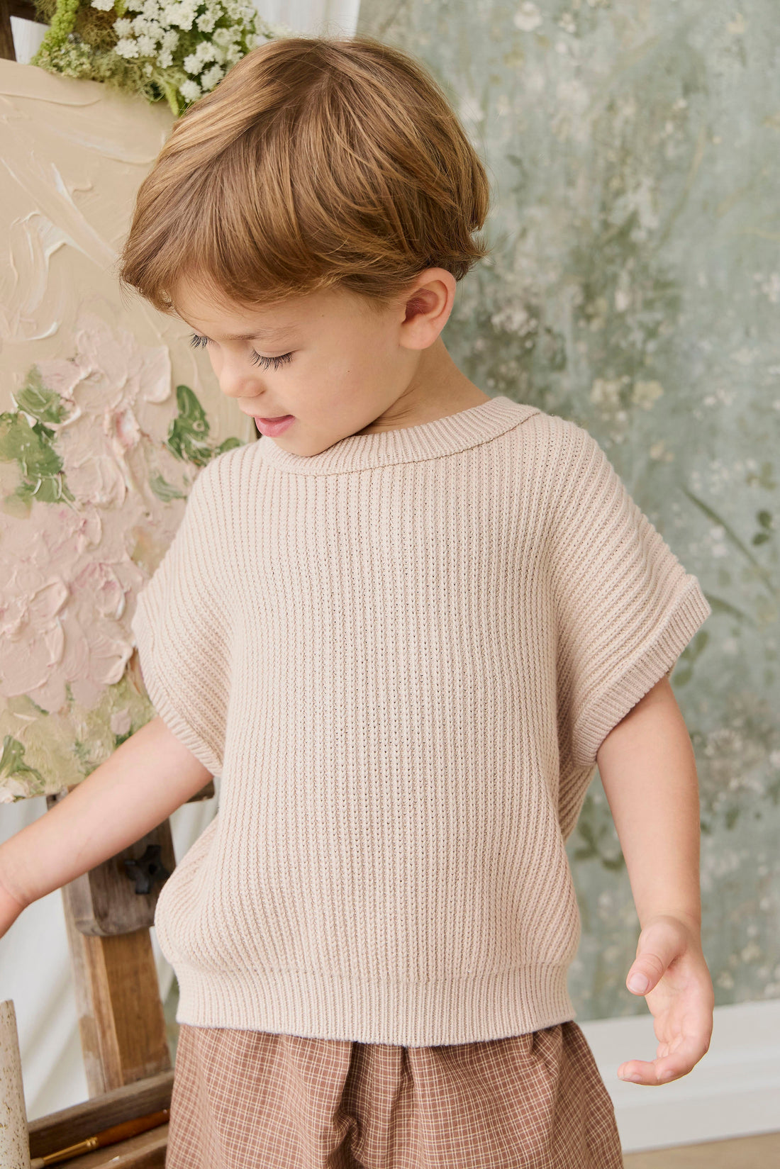 Virgil Knit Vest - Sand Childrens Vest from Jamie Kay Australia