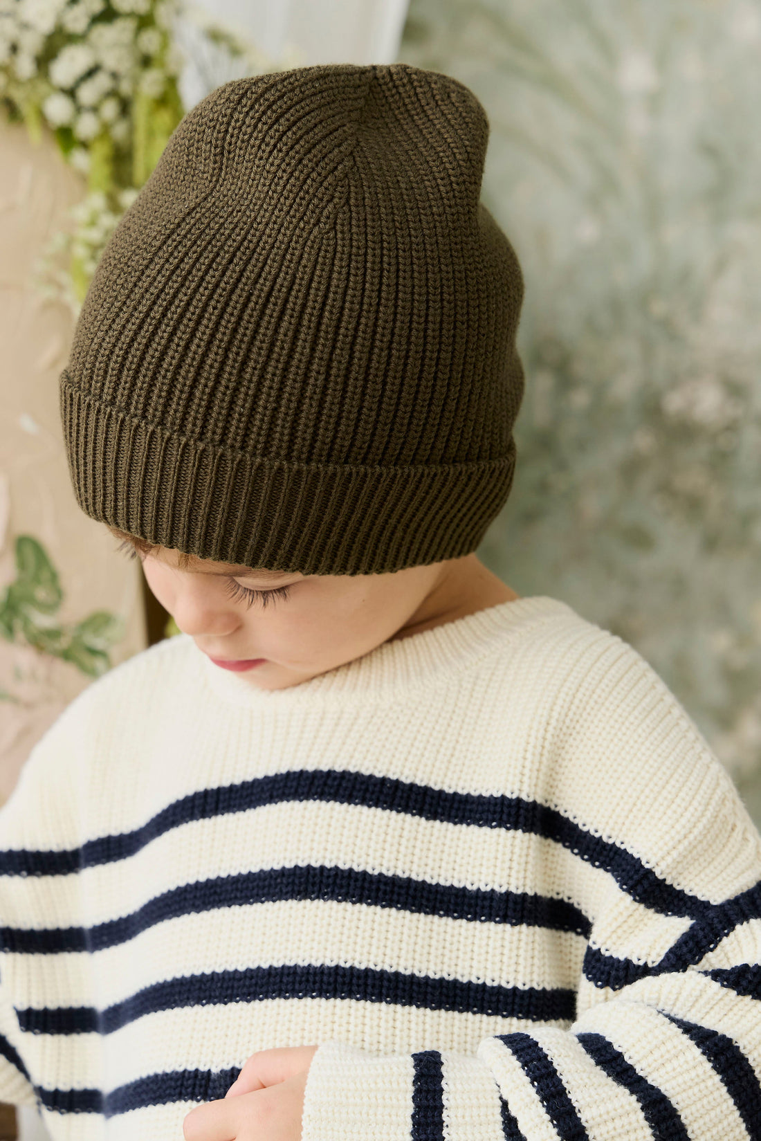 Lawrence Knit Jumper - Lawrence Stripe Cloud/Eclipse Childrens Jumper from Jamie Kay Australia