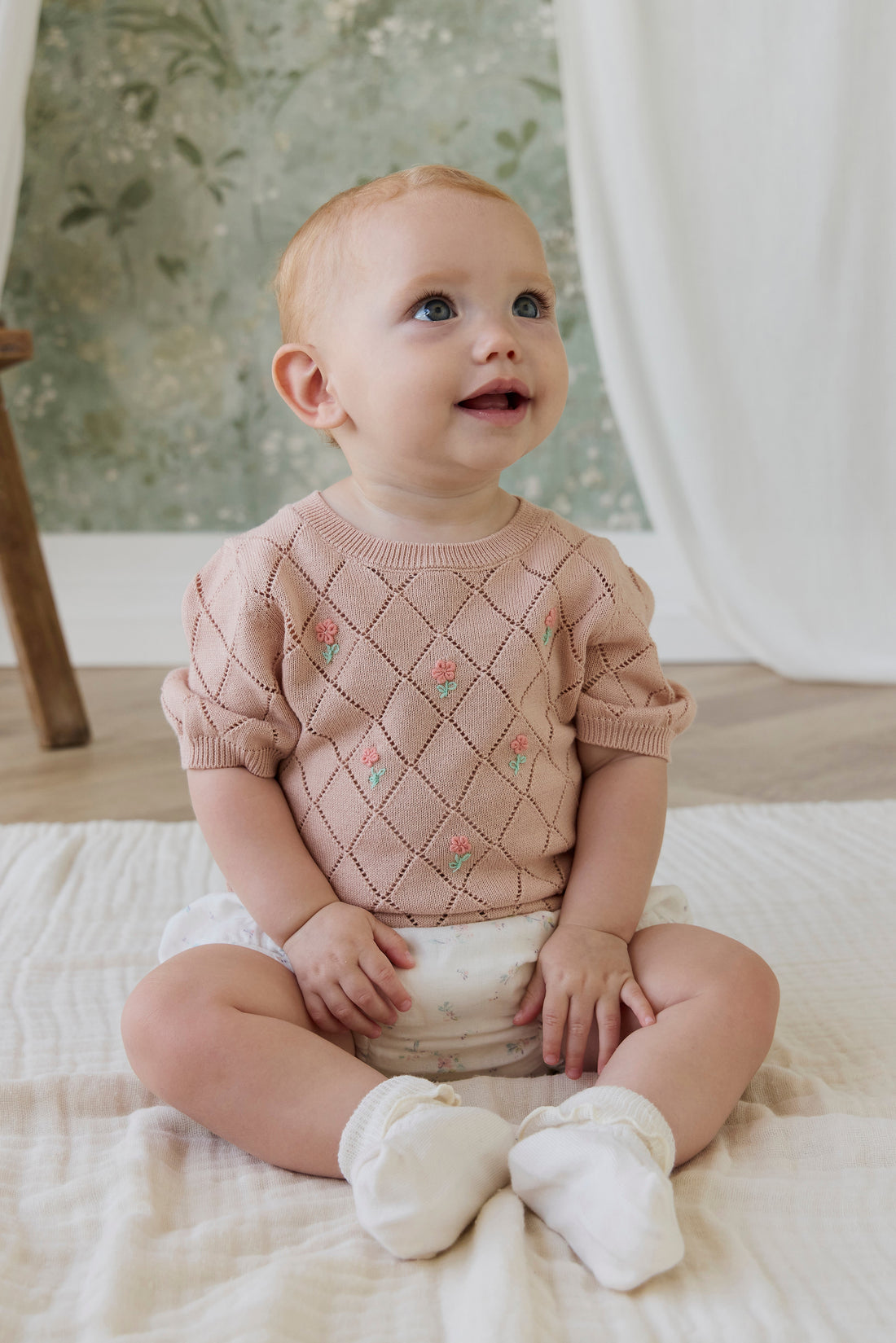 Alexandra Top - Rose Mist Alexandra Flower Childrens Top from Jamie Kay Australia