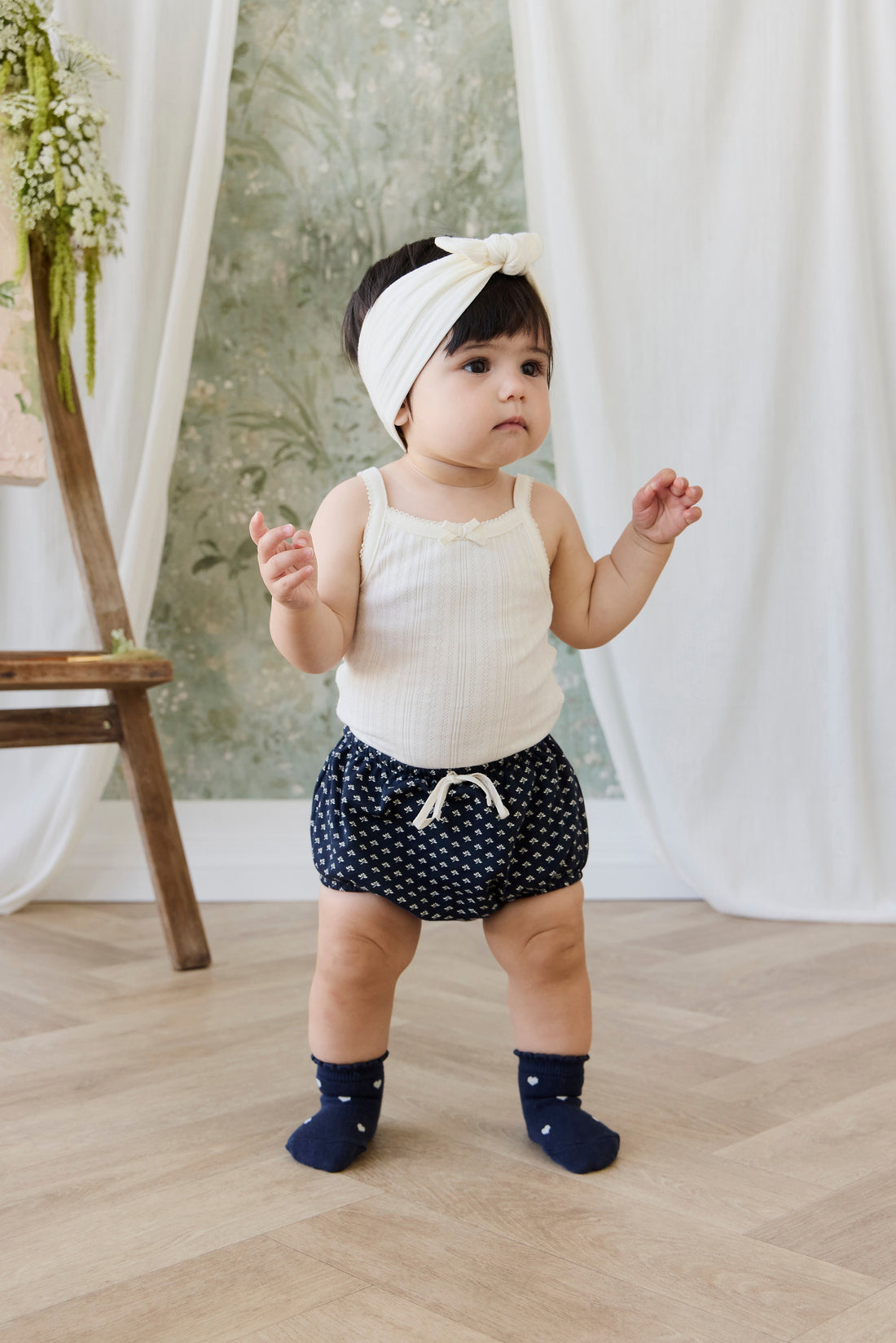 Organic Cotton Pointelle Headband - Parchment Childrens headband from Jamie Kay Australia