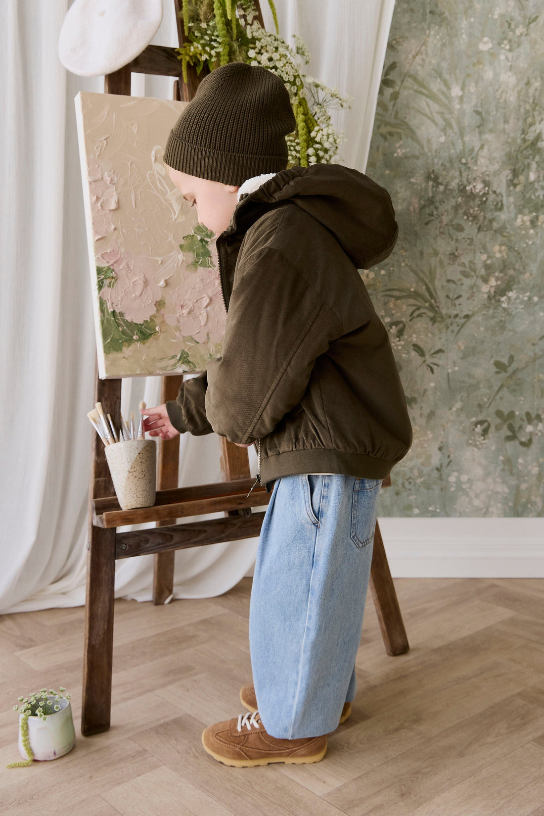 Alastair Jacket - Deep Olive Childrens Jacket from Jamie Kay Australia