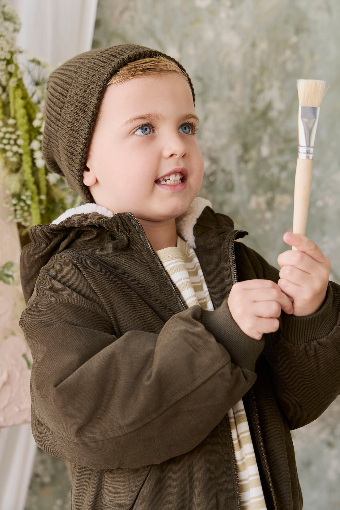 Alastair Jacket - Deep Olive Childrens Jacket from Jamie Kay Australia