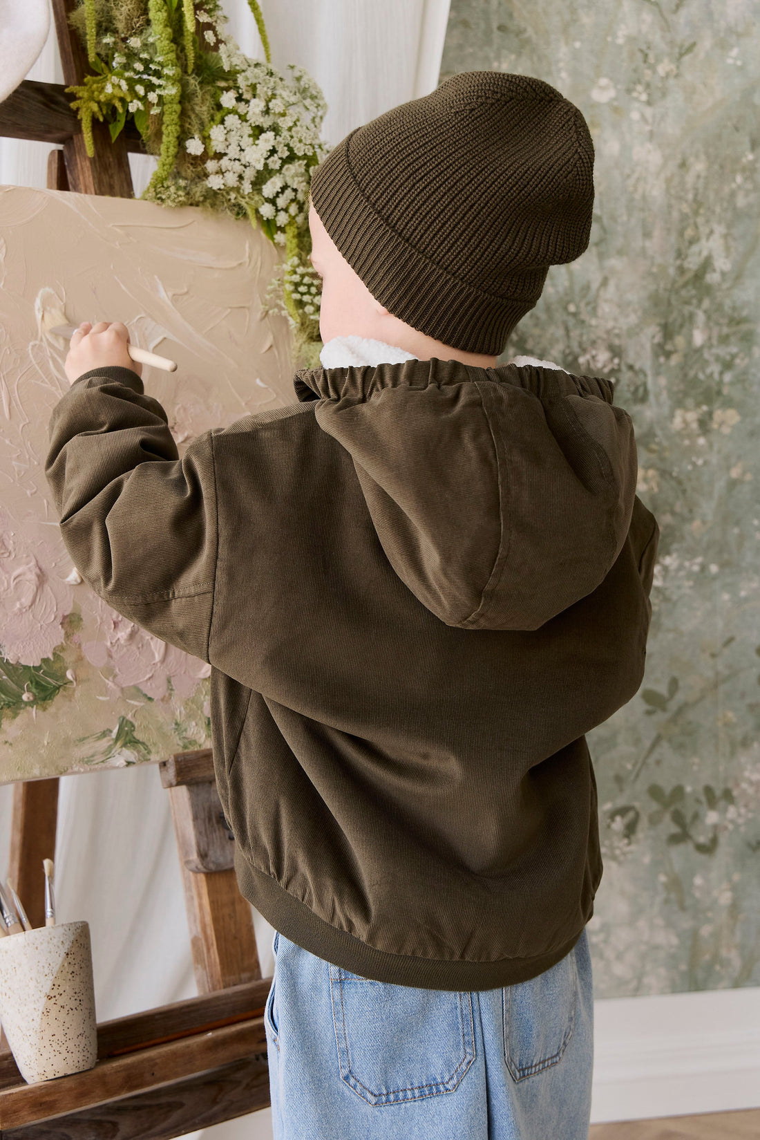 Alastair Jacket - Deep Olive Childrens Jacket from Jamie Kay Australia