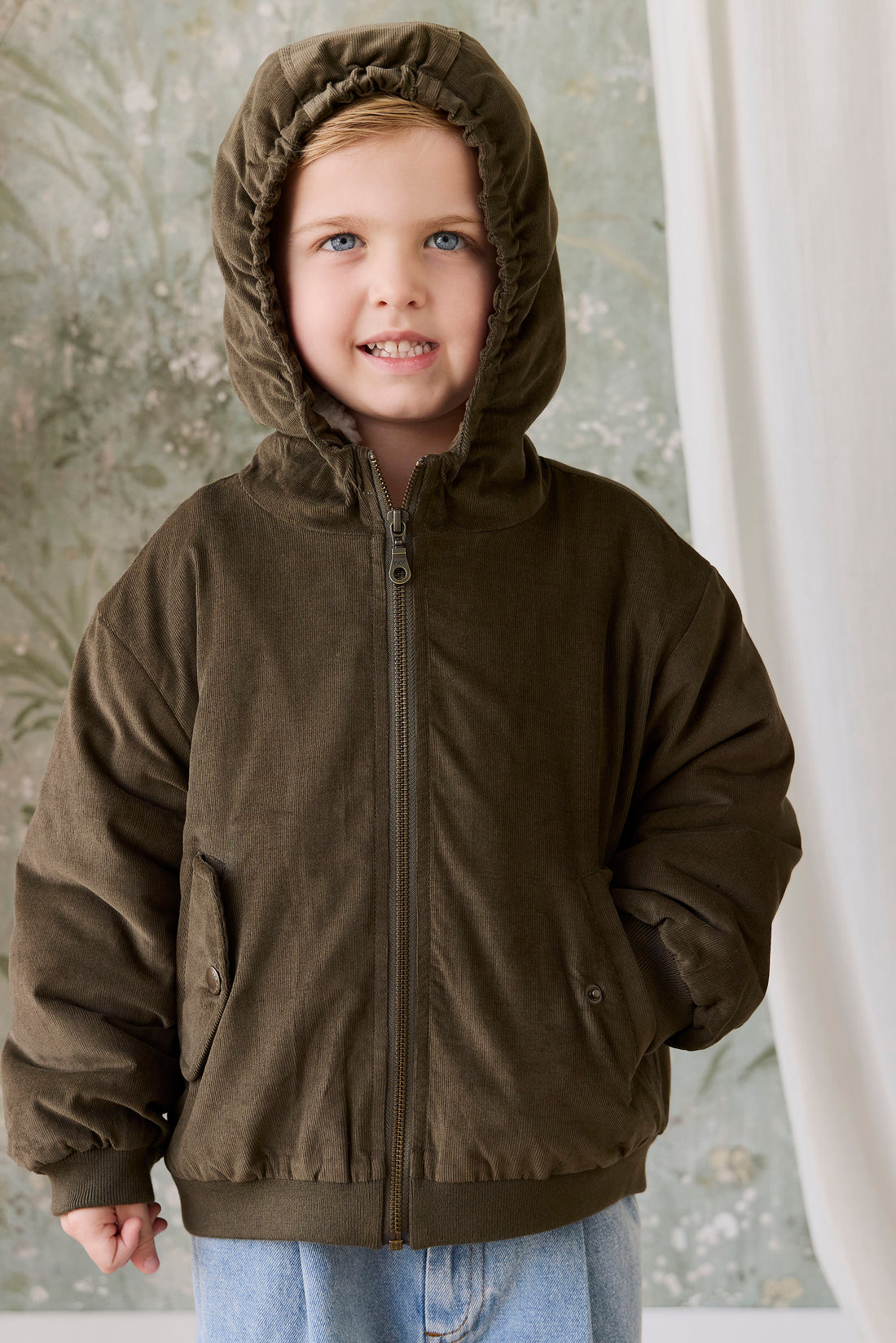 Alastair Jacket - Deep Olive Childrens Jacket from Jamie Kay Australia