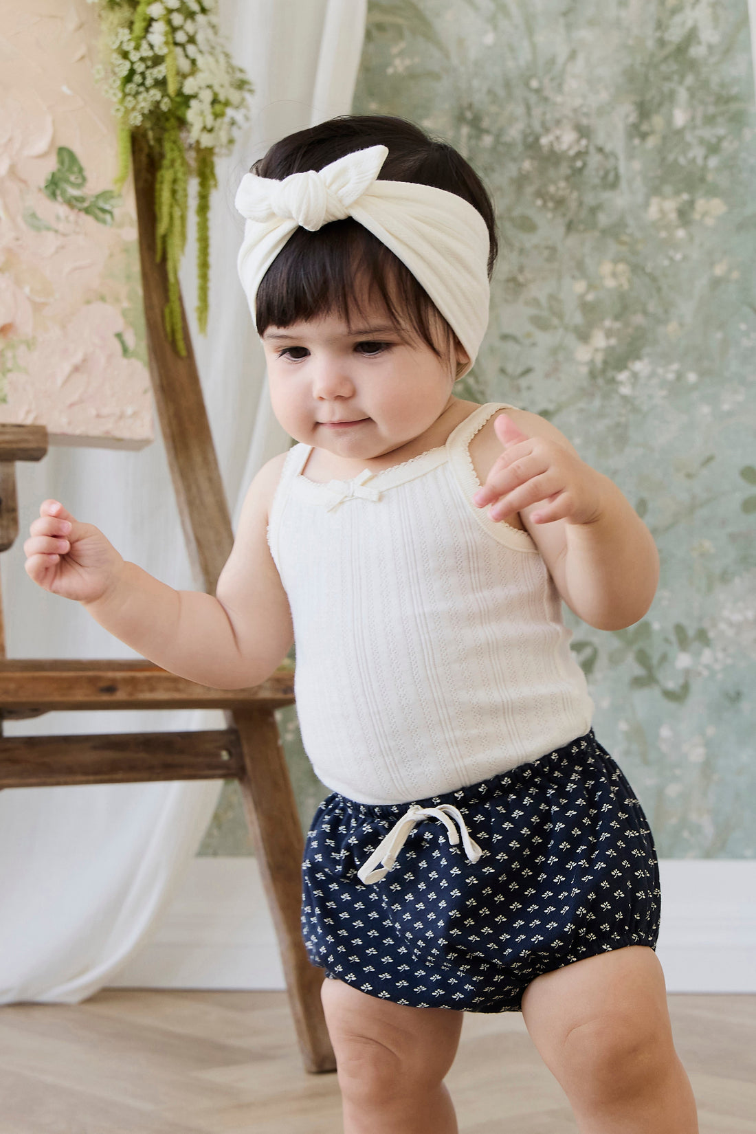 Organic Cotton Classic Bloomer - Lisa Petite Indigo Childrens Bloomer from Jamie Kay Australia