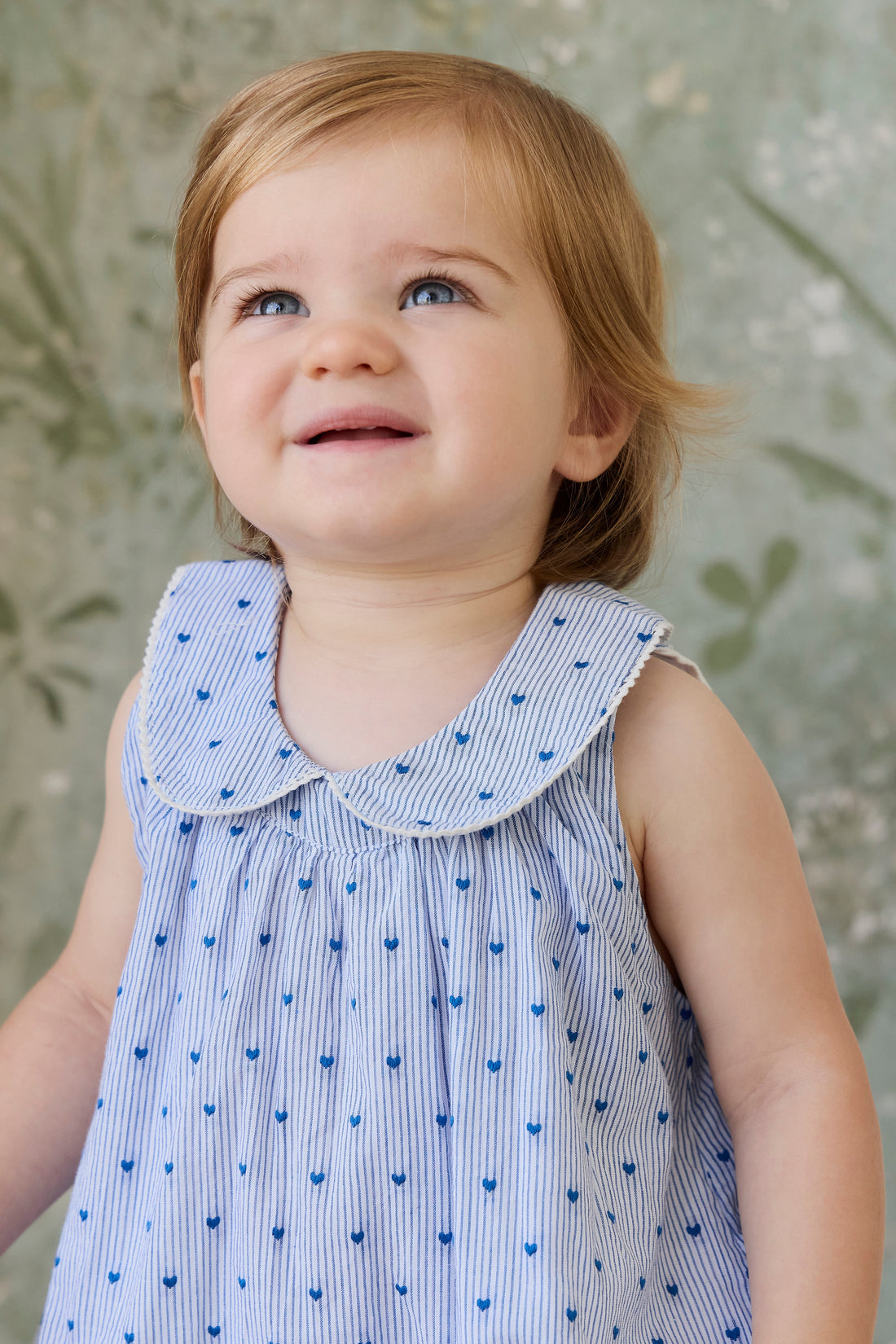 Organic Cotton Wisteria Playsuit - Mon Amour Stripe Indigo Childrens Playsuit from Jamie Kay Australia