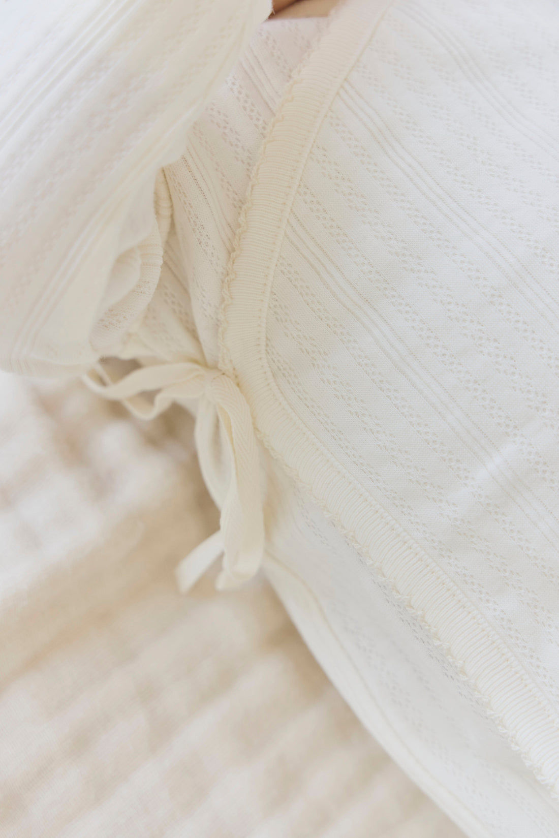 Organic Cotton Pointelle Marina Bodysuit - Parchment Childrens Bodysuit from Jamie Kay Australia