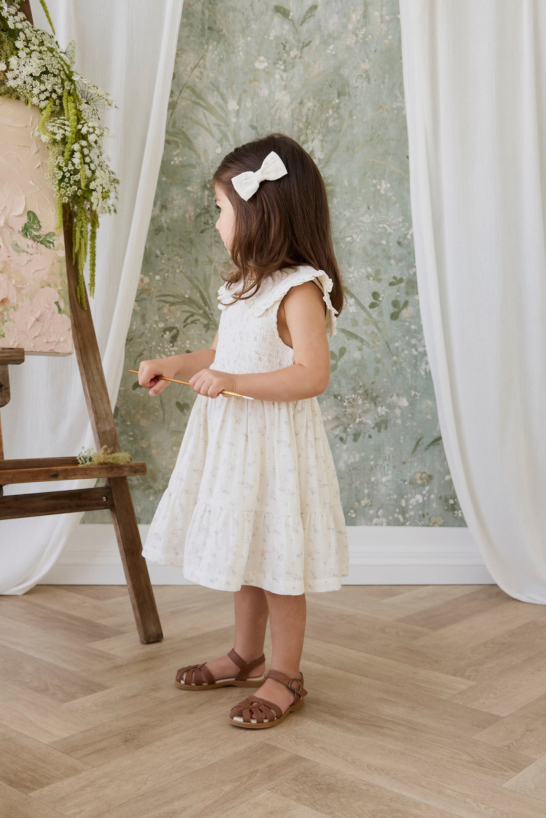 Organic Cotton Desiree Bow - Solange Snow Childrens Bow from Jamie Kay Australia