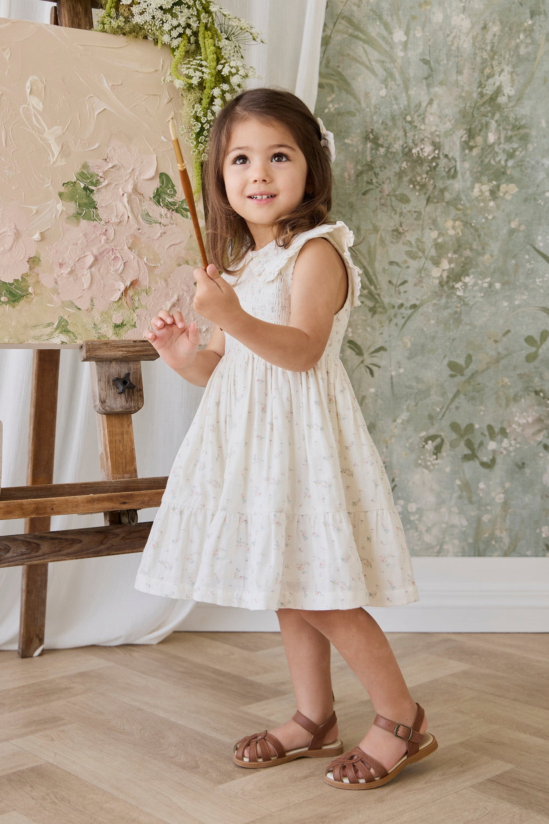 Organic Cotton Muslin Christabel Dress - Solange Snow Childrens Dress from Jamie Kay Australia