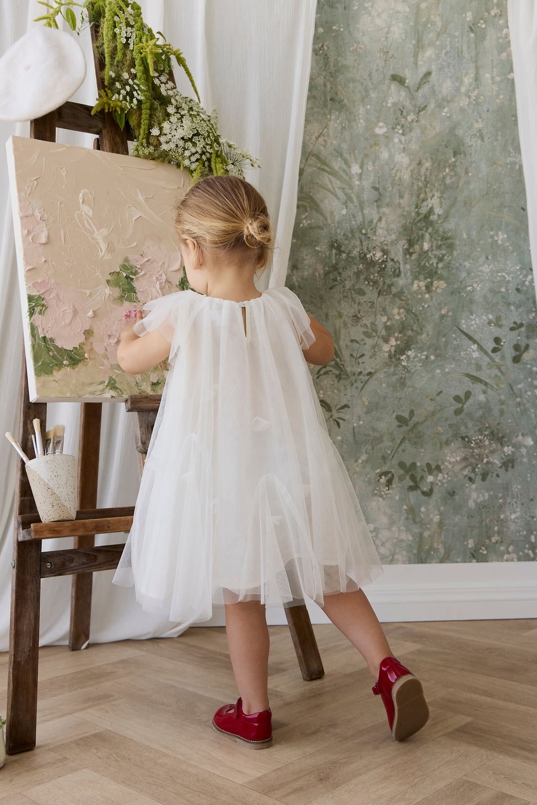 Rhea Tulle Dress - Parchment Childrens Dress from Jamie Kay Australia