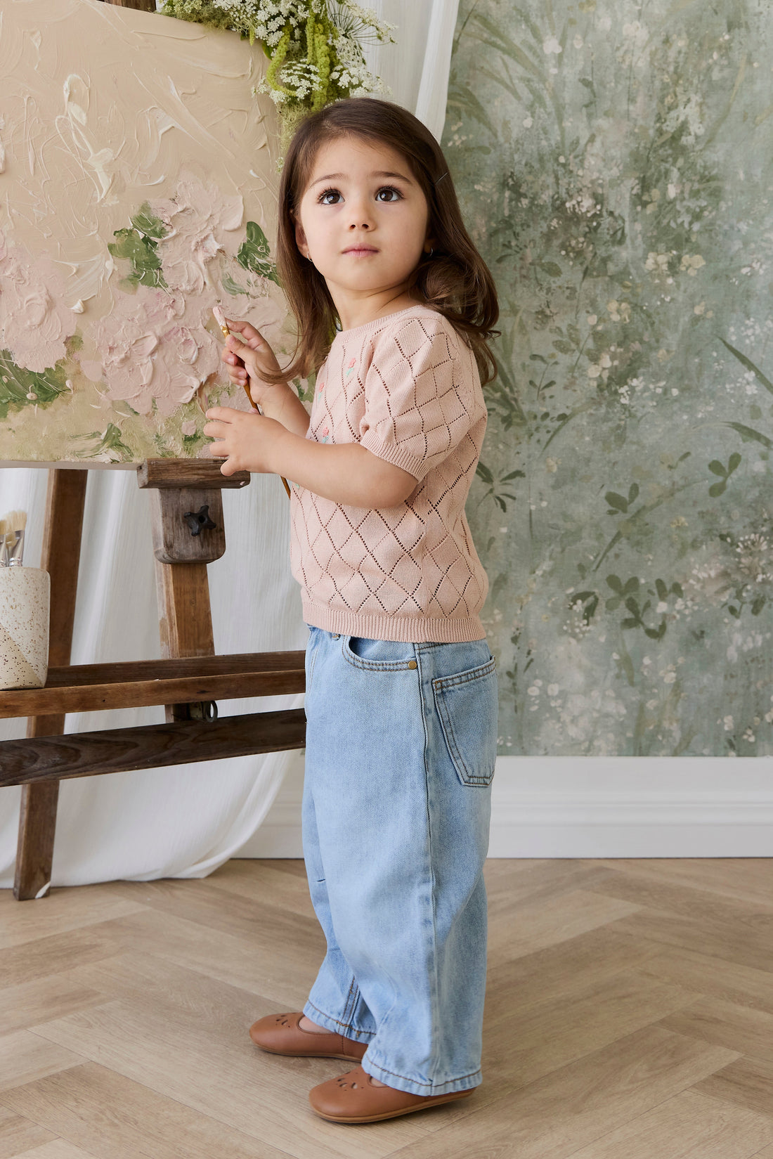 Alexandra Top - Rose Mist Alexandra Flower Childrens Top from Jamie Kay Australia
