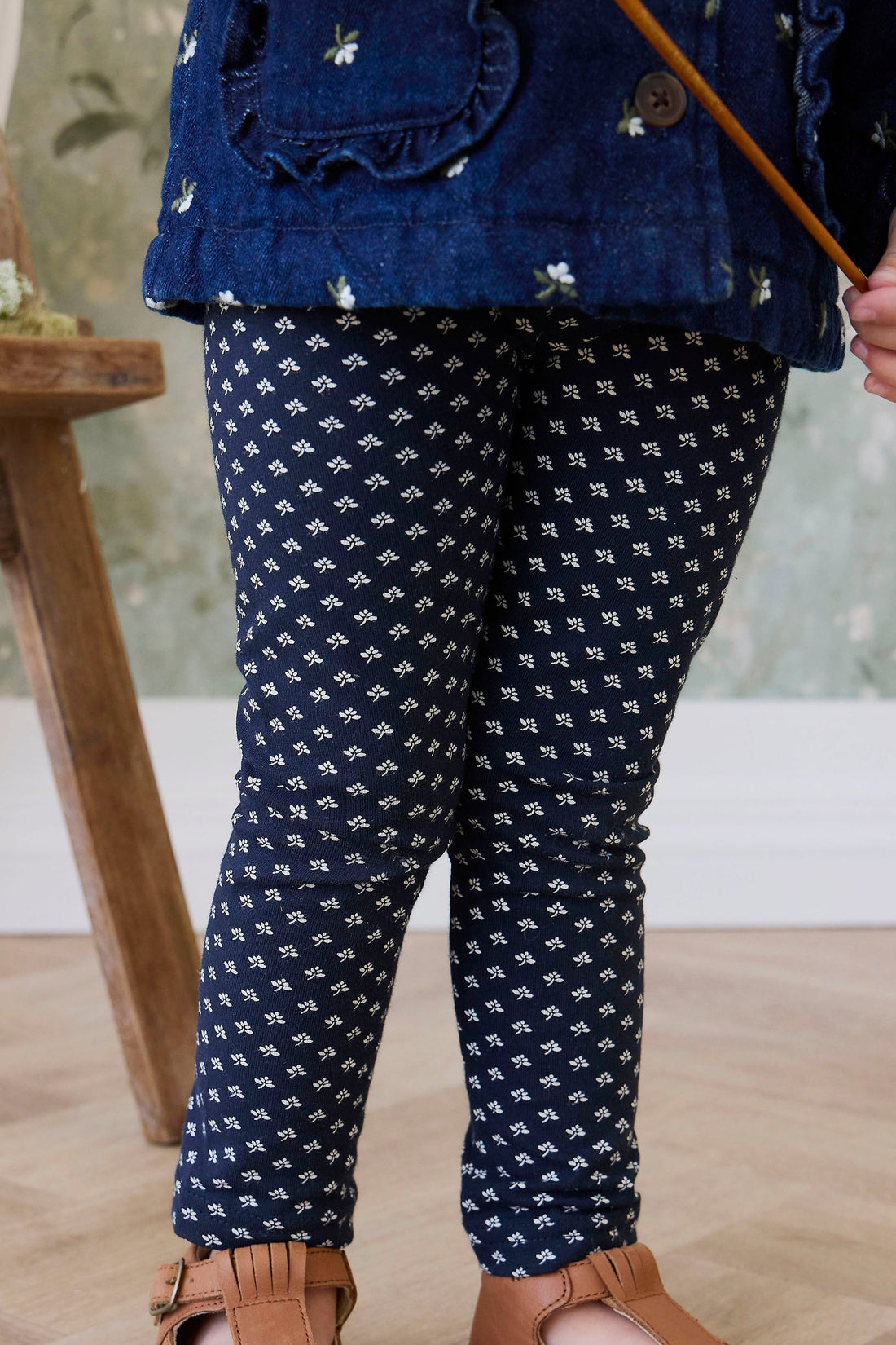 Organic Cotton Everyday Legging - Lisa Petite Indigo Childrens Legging from Jamie Kay Australia