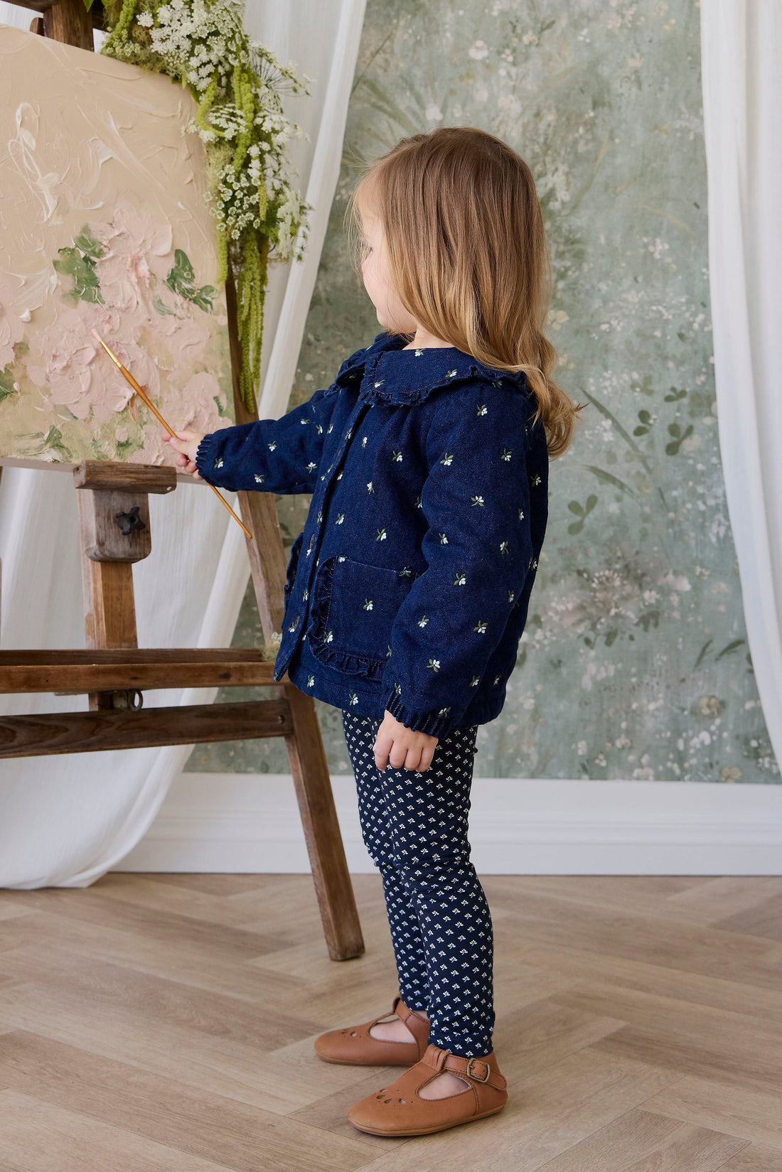 Organic Cotton Everyday Legging - Lisa Petite Indigo Childrens Legging from Jamie Kay Australia