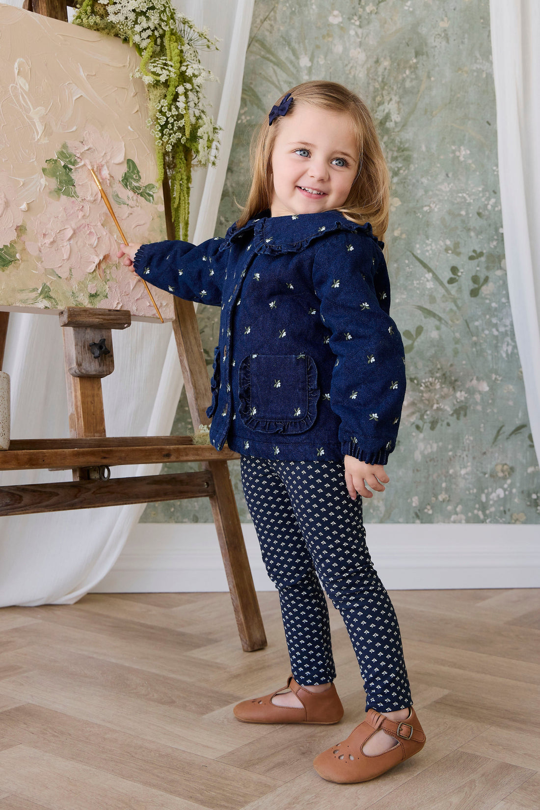 Organic Cotton Everyday Legging - Lisa Petite Indigo Childrens Legging from Jamie Kay Australia