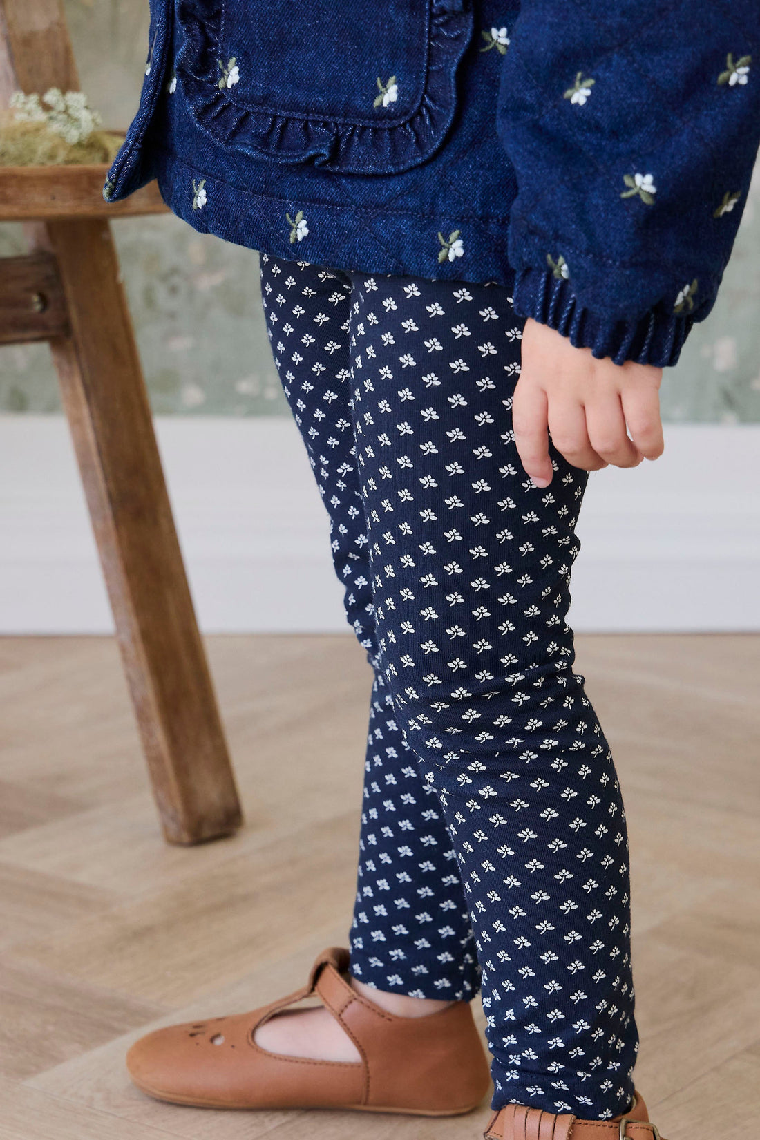 Organic Cotton Everyday Legging - Lisa Petite Indigo Childrens Legging from Jamie Kay Australia