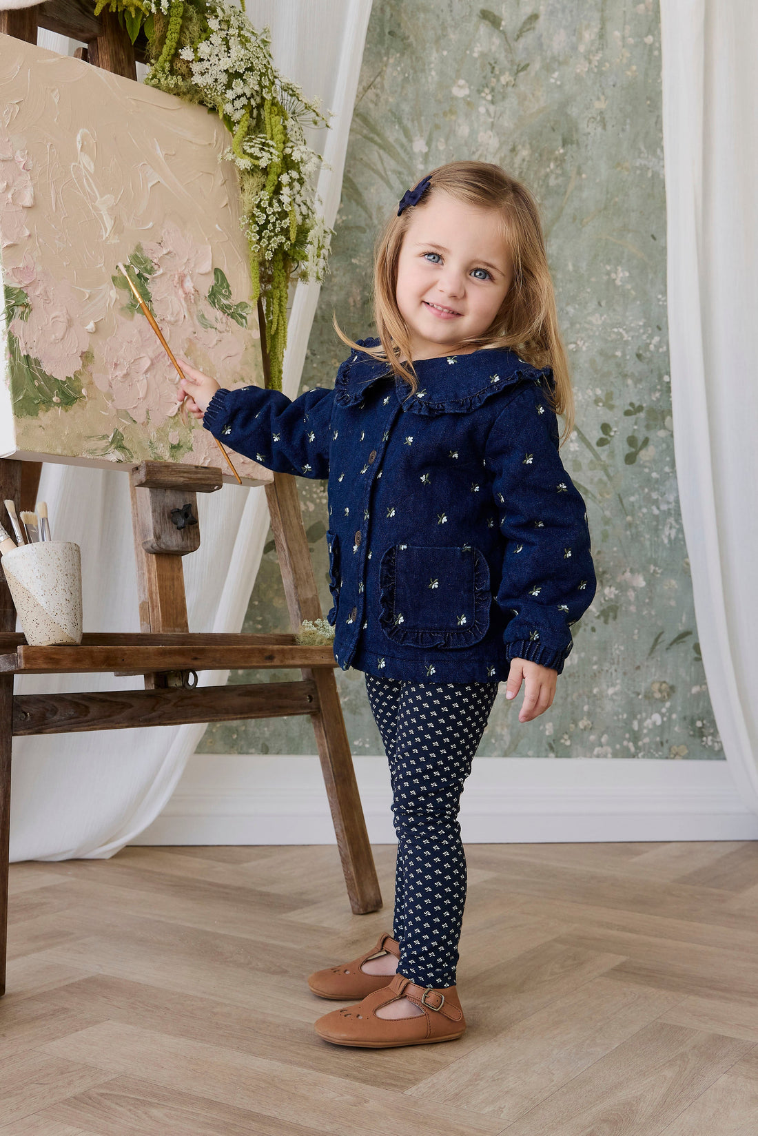 Organic Cotton Everyday Legging - Lisa Petite Indigo Childrens Legging from Jamie Kay Australia