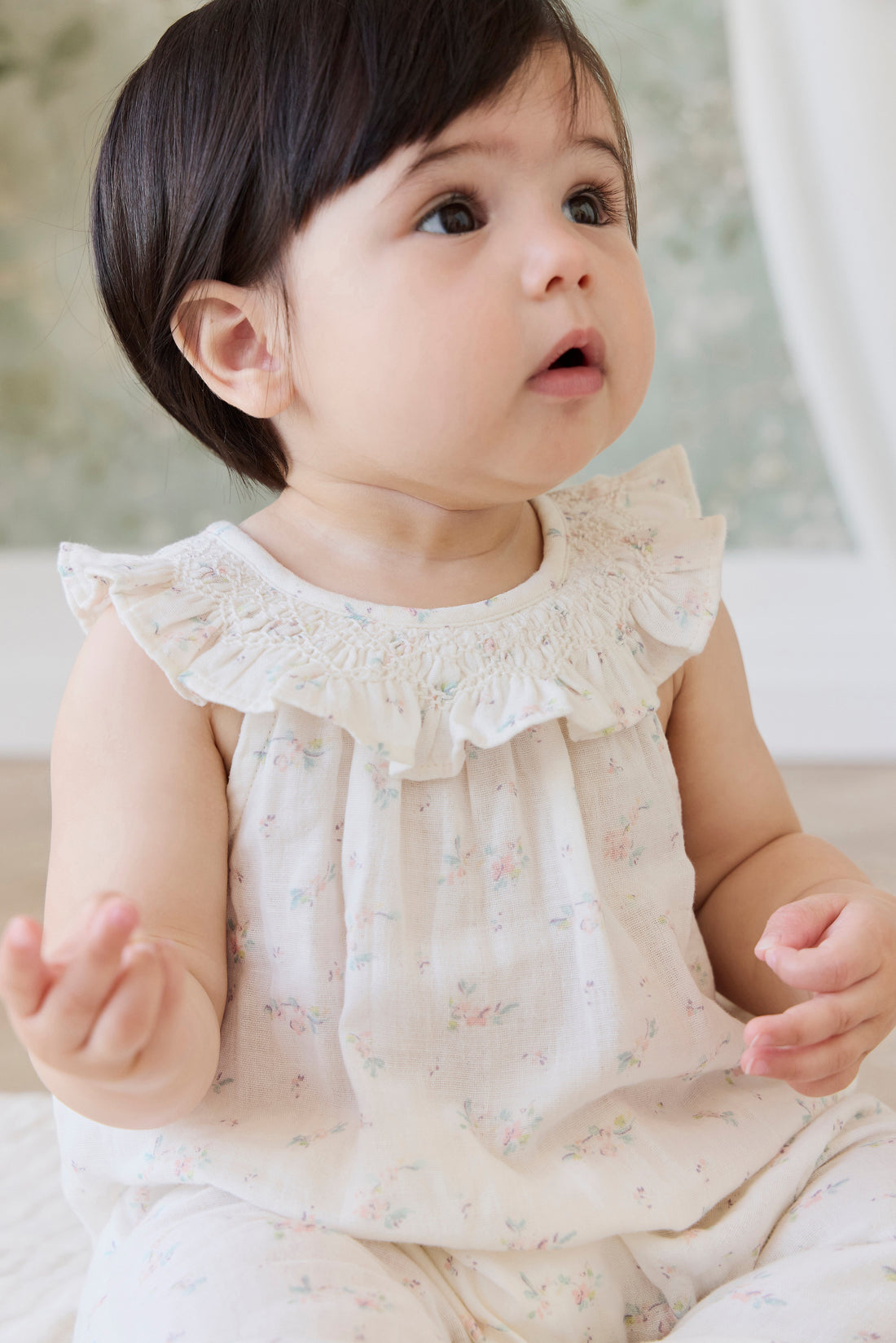 Organic Cotton Muslin Kodi Playsuit - Solange Snow Childrens Playsuit from Jamie Kay Australia