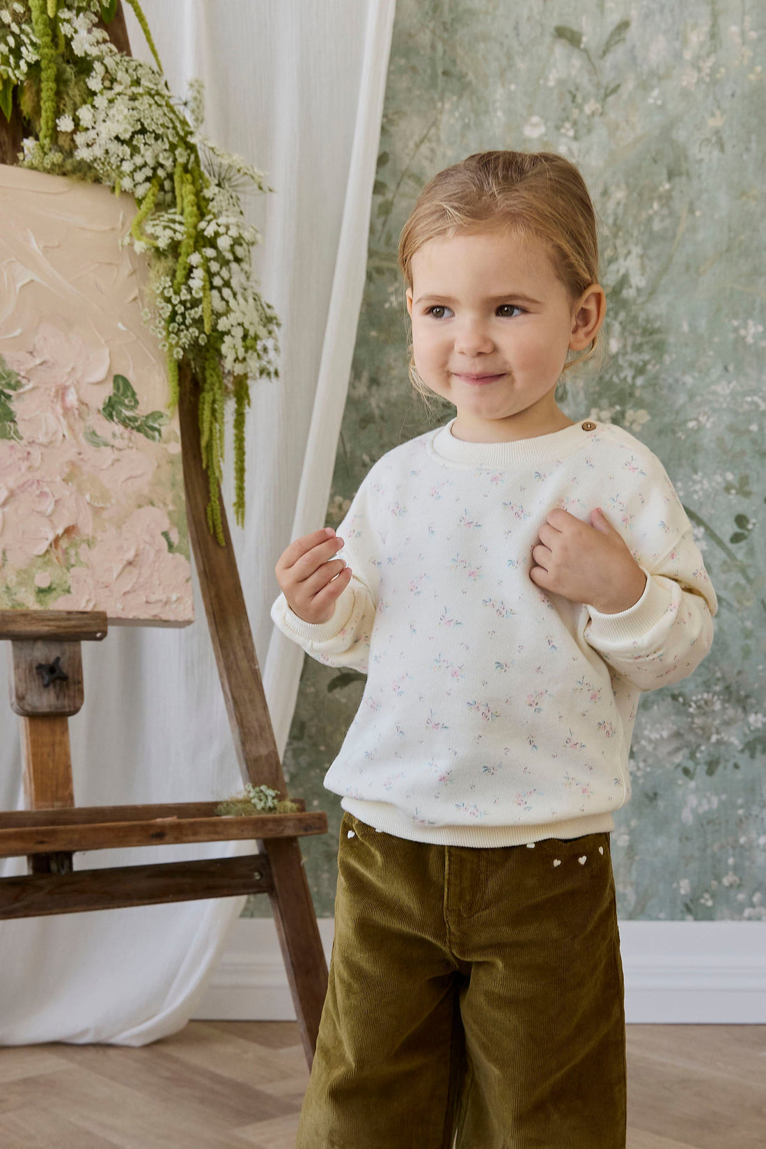 Organic Cotton Rhea Sweatshirt - Solange Snow Childrens Sweatshirt from Jamie Kay Australia