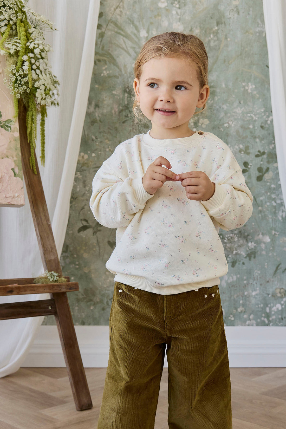 Organic Cotton Rhea Sweatshirt - Solange Snow Childrens Sweatshirt from Jamie Kay Australia