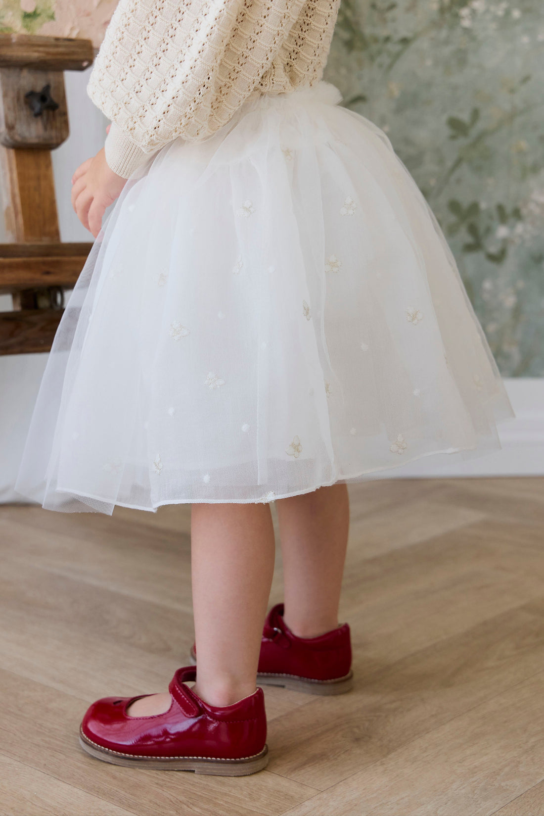 Bellamy Skirt - Parchment Ballerina Butterfiles Childrens Skirt from Jamie Kay Australia