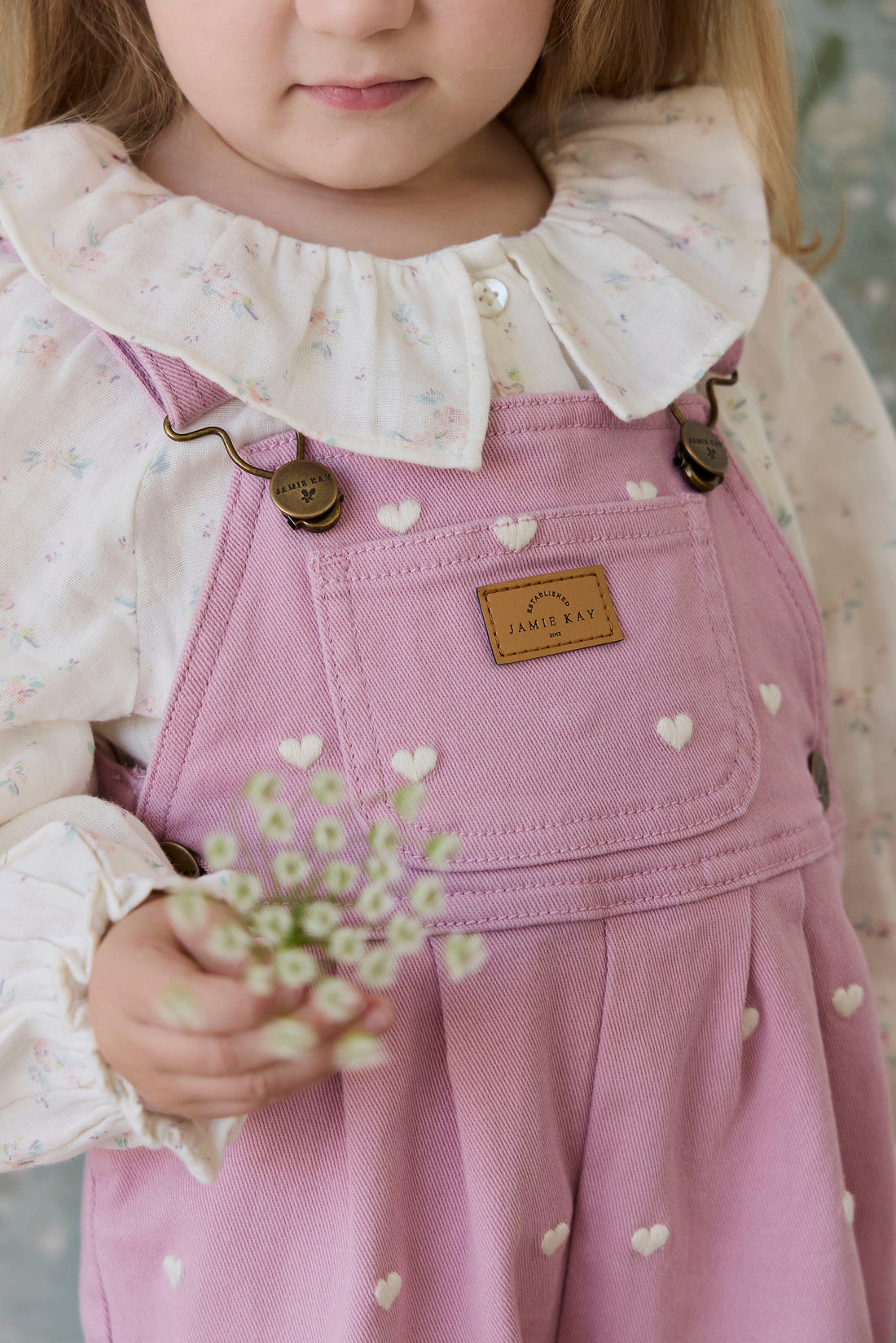 Blair Overall - Petite Heart Orchid Childrens Overall from Jamie Kay Australia