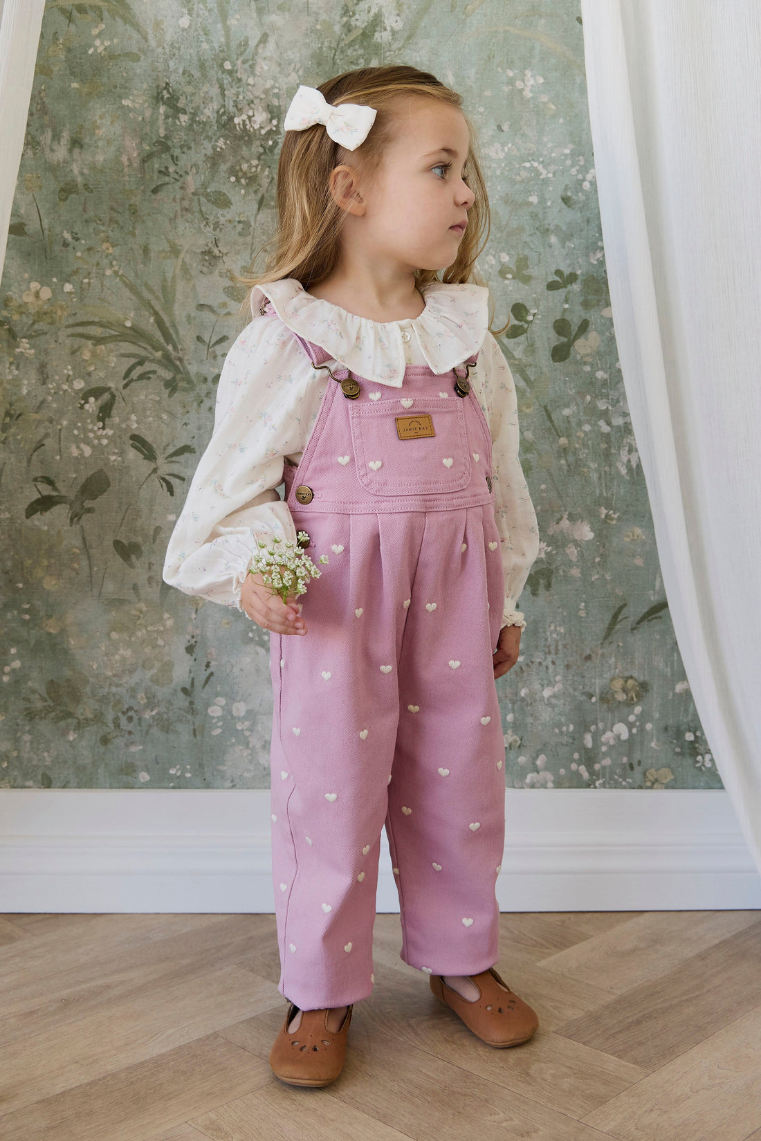 Blair Overall - Petite Heart Orchid Childrens Overall from Jamie Kay Australia